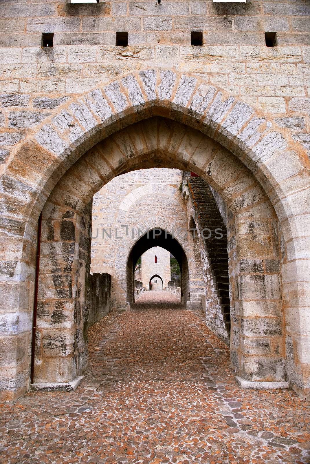 Medieval Valentre bridge in Carhors in southwest France