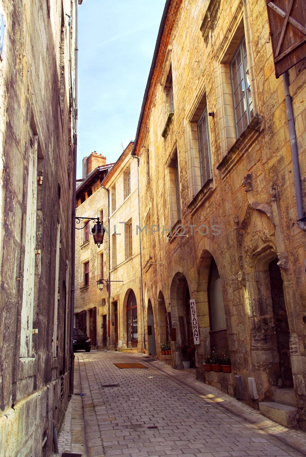 Medieval street in France by elenathewise