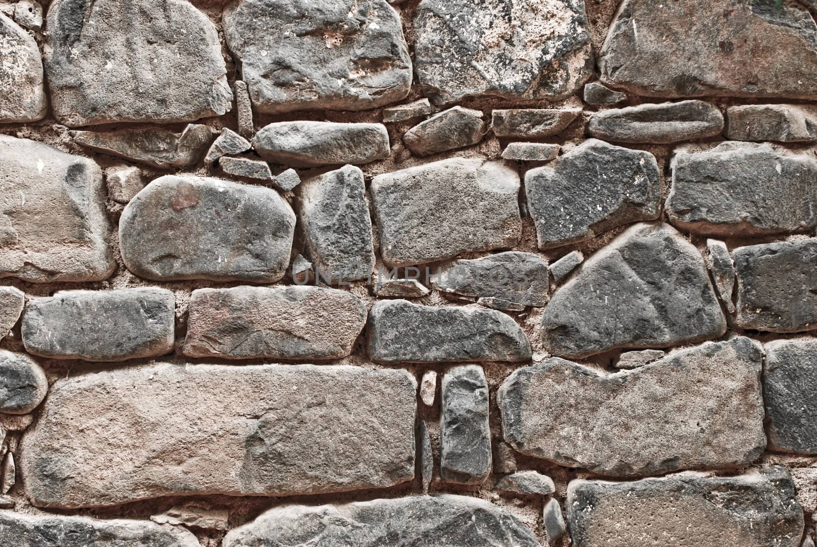 Traditional african stone wall in Ile de Goree, Senegal