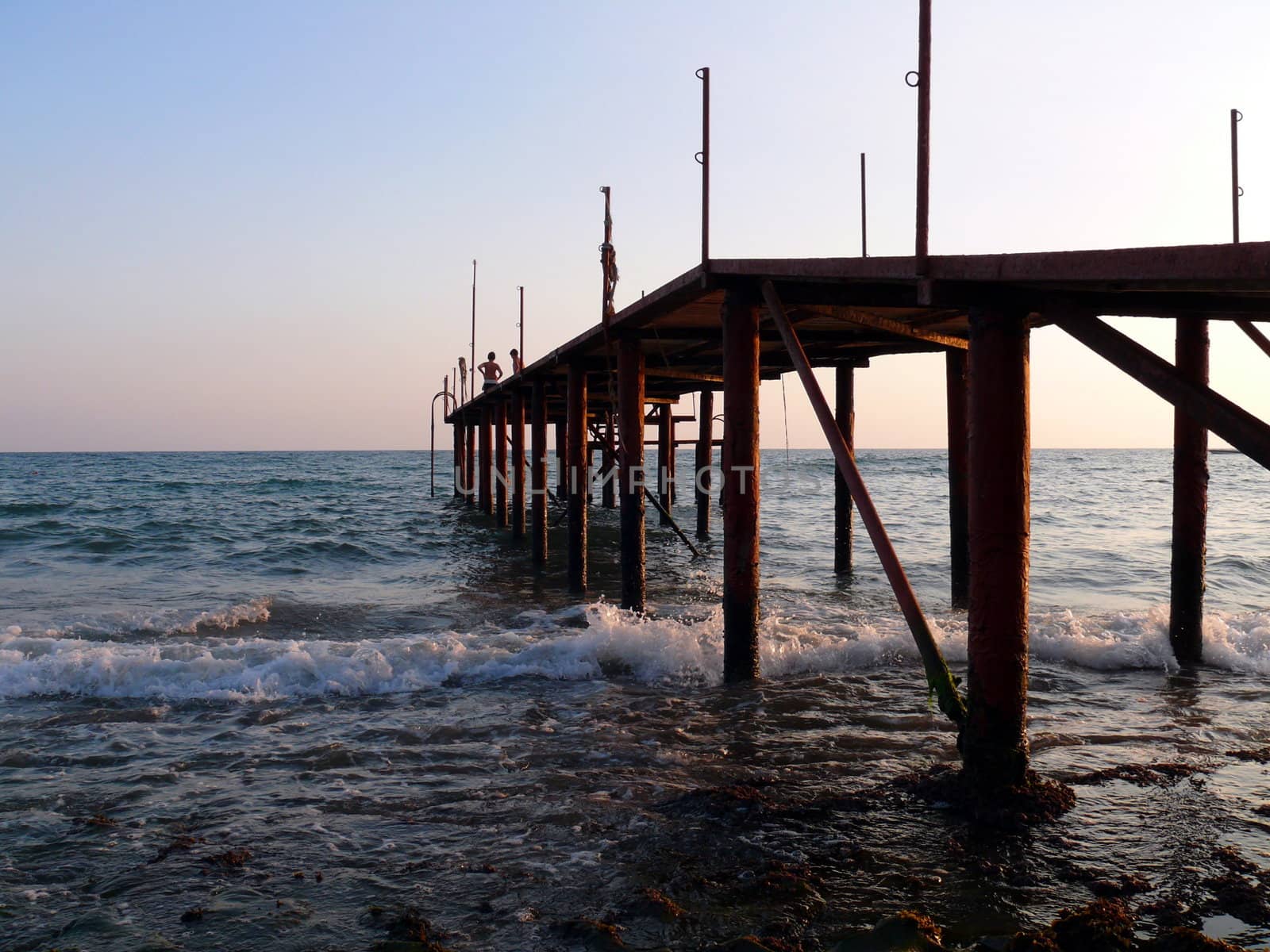 Pier in mediterranean sea by Stoyanov