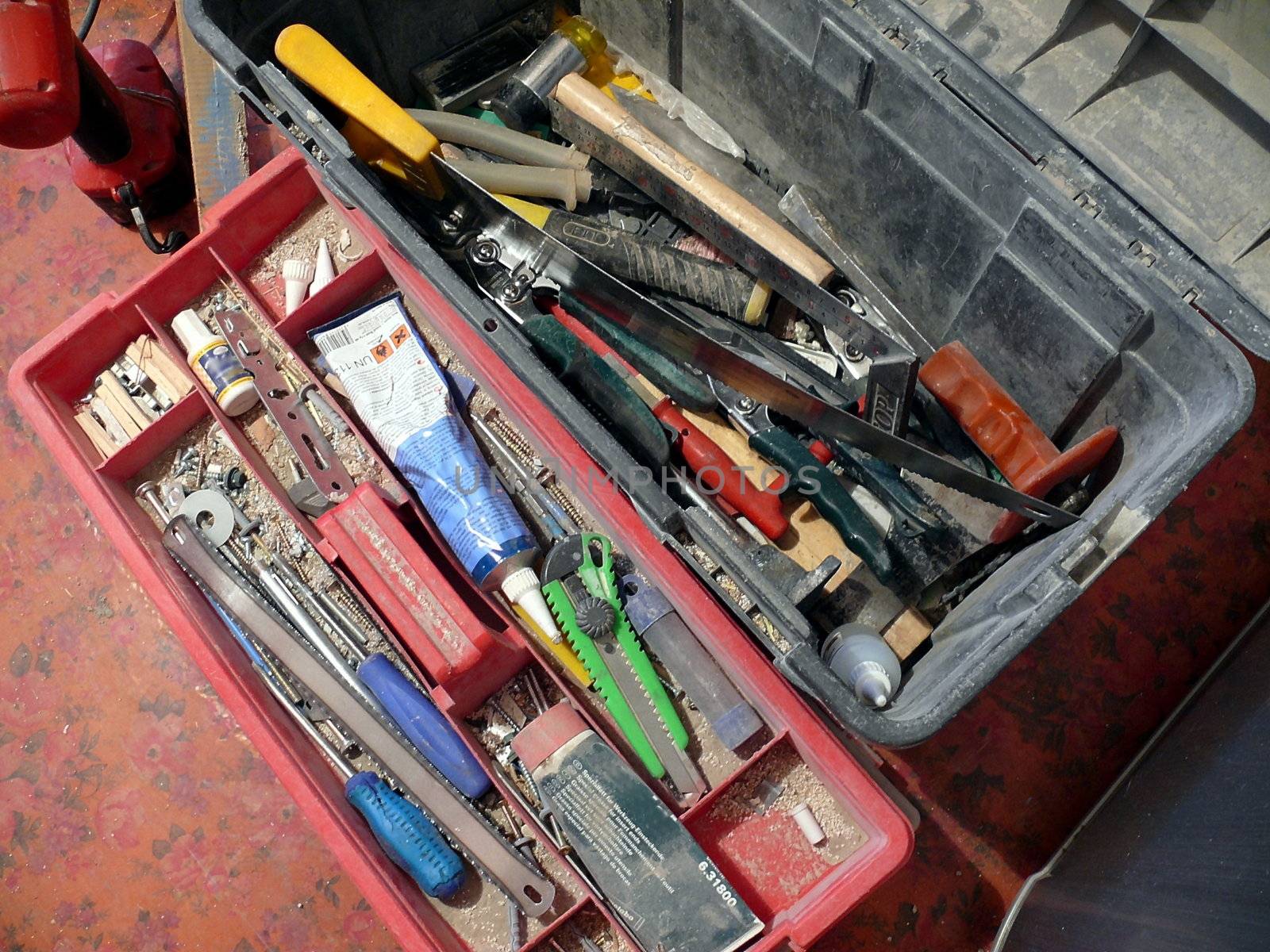 toolbox with many tools by Stoyanov