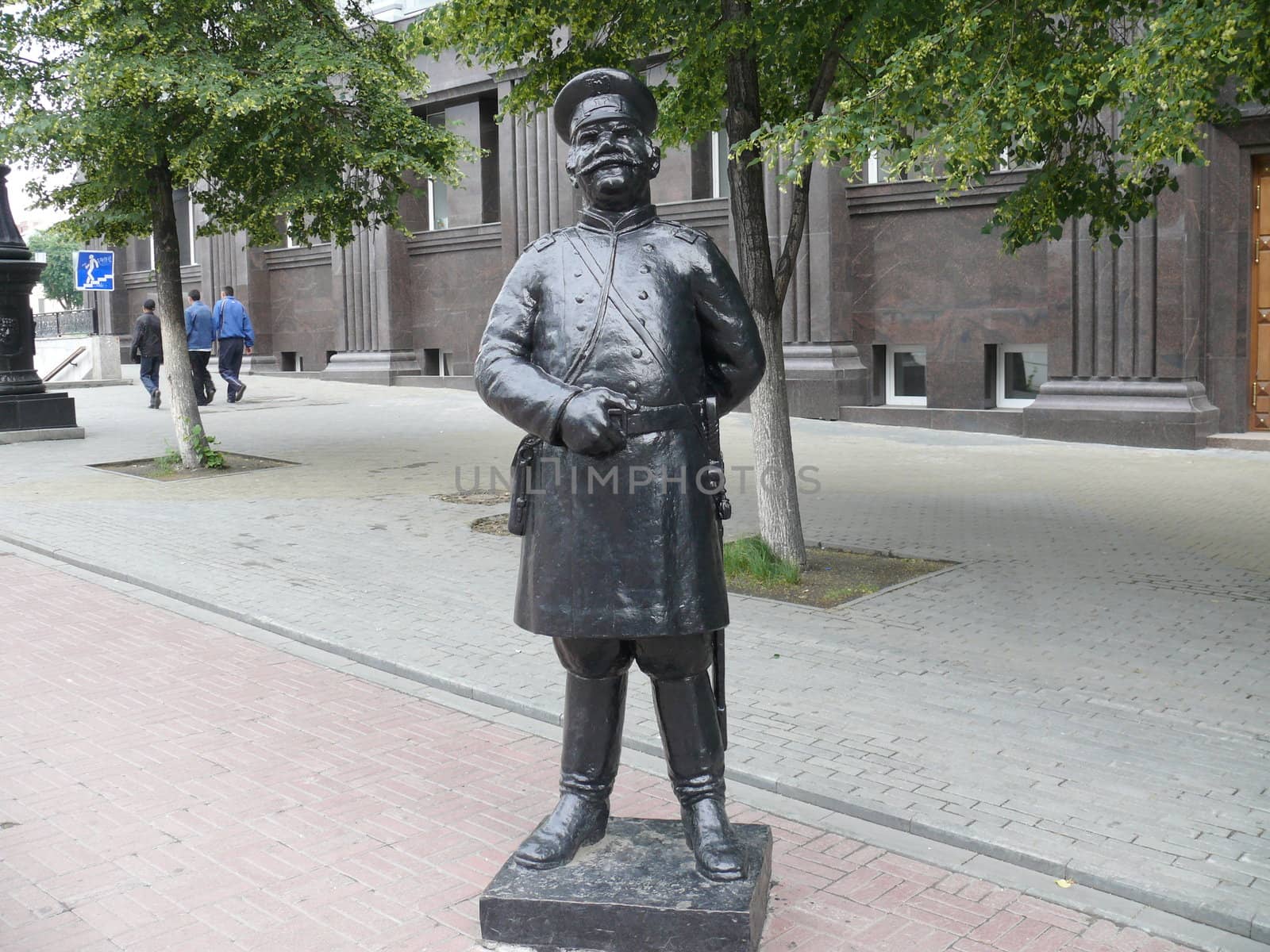 sculpture of a old policeman - Chelyabinsk