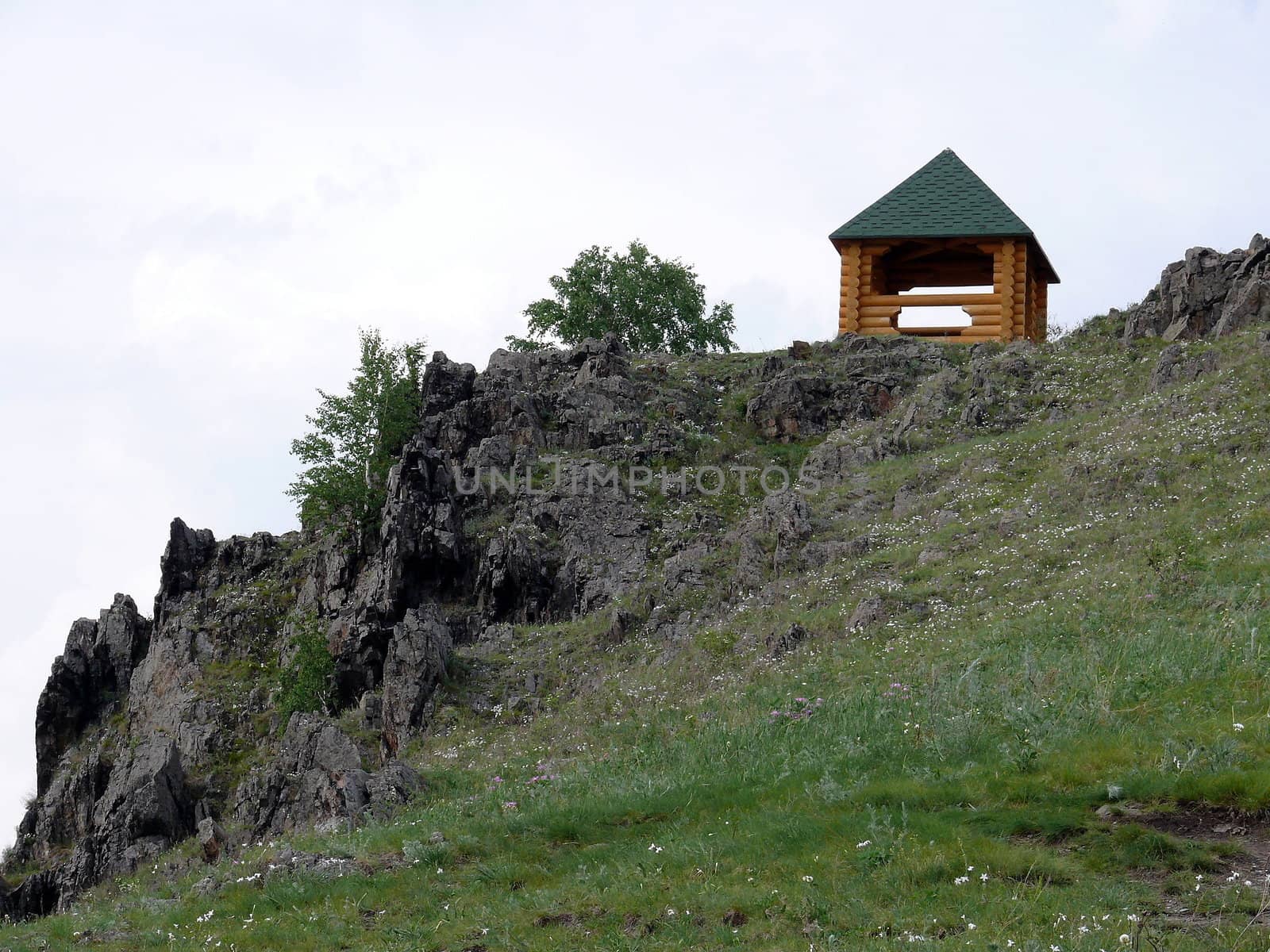 Arbour in Turgoyak rocks