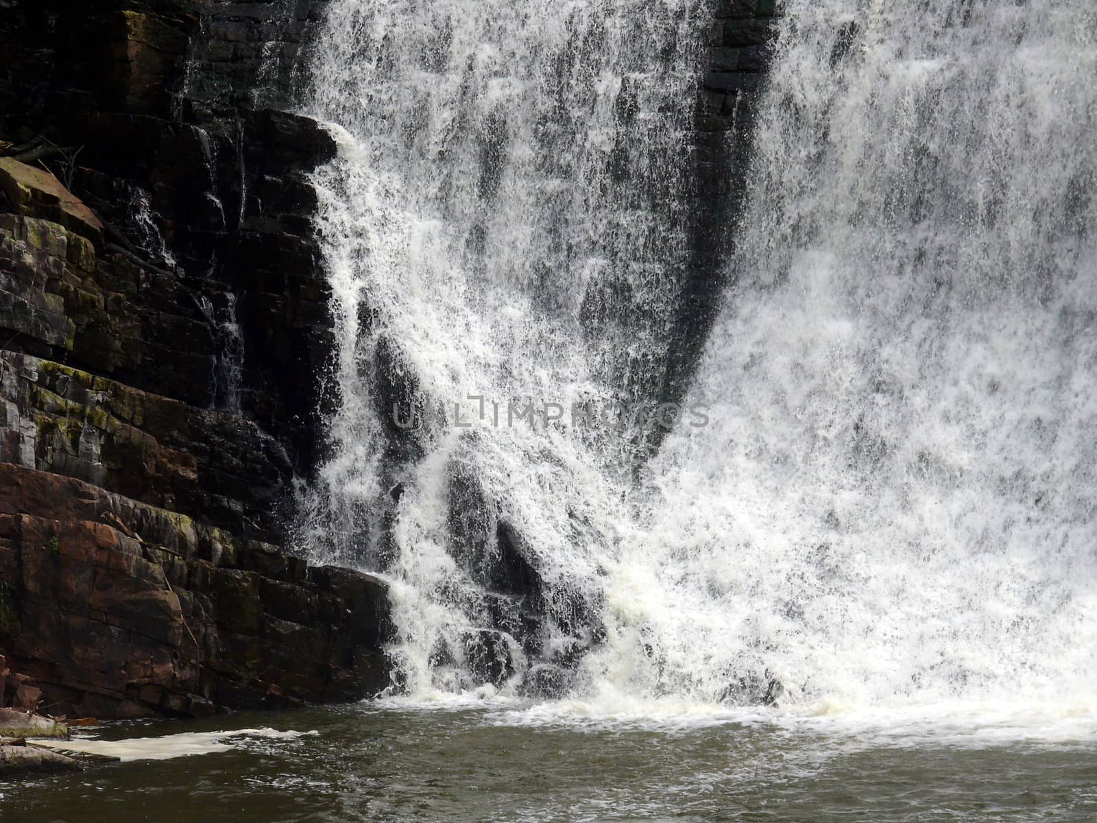 anthropogenic waterfall in satka river - Ural