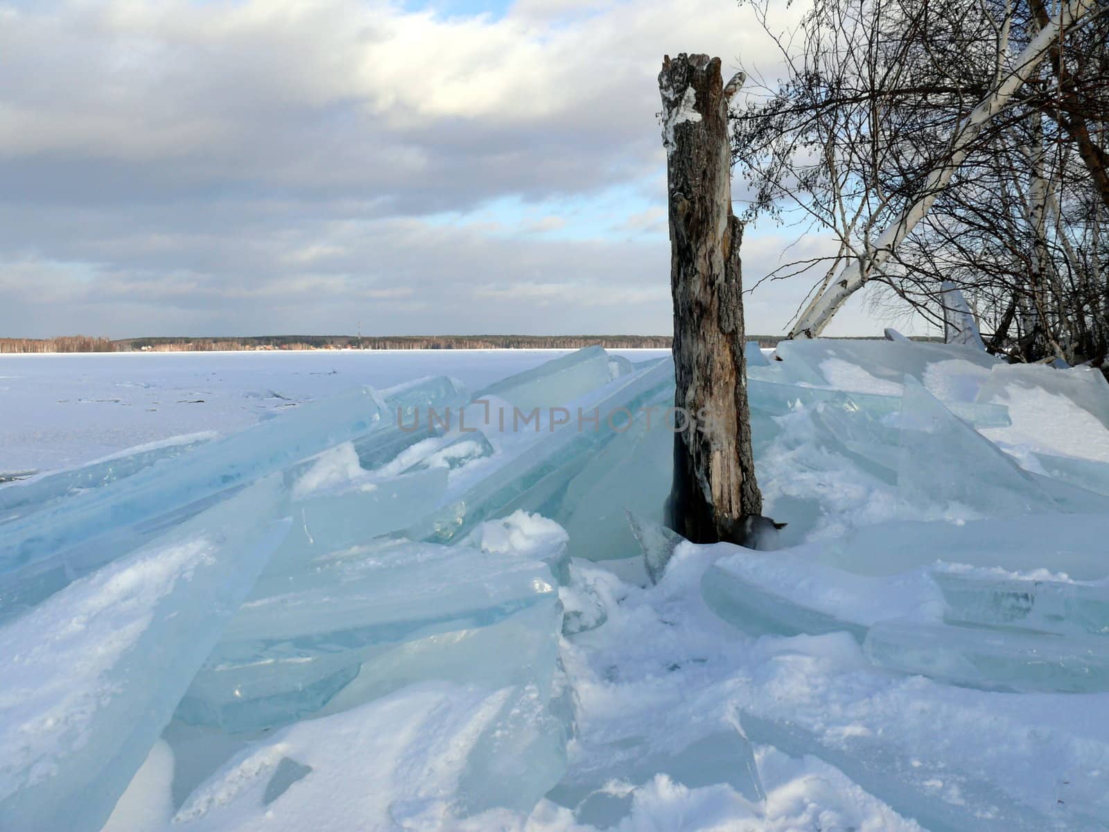 Cracked Ice in the Lake by Stoyanov