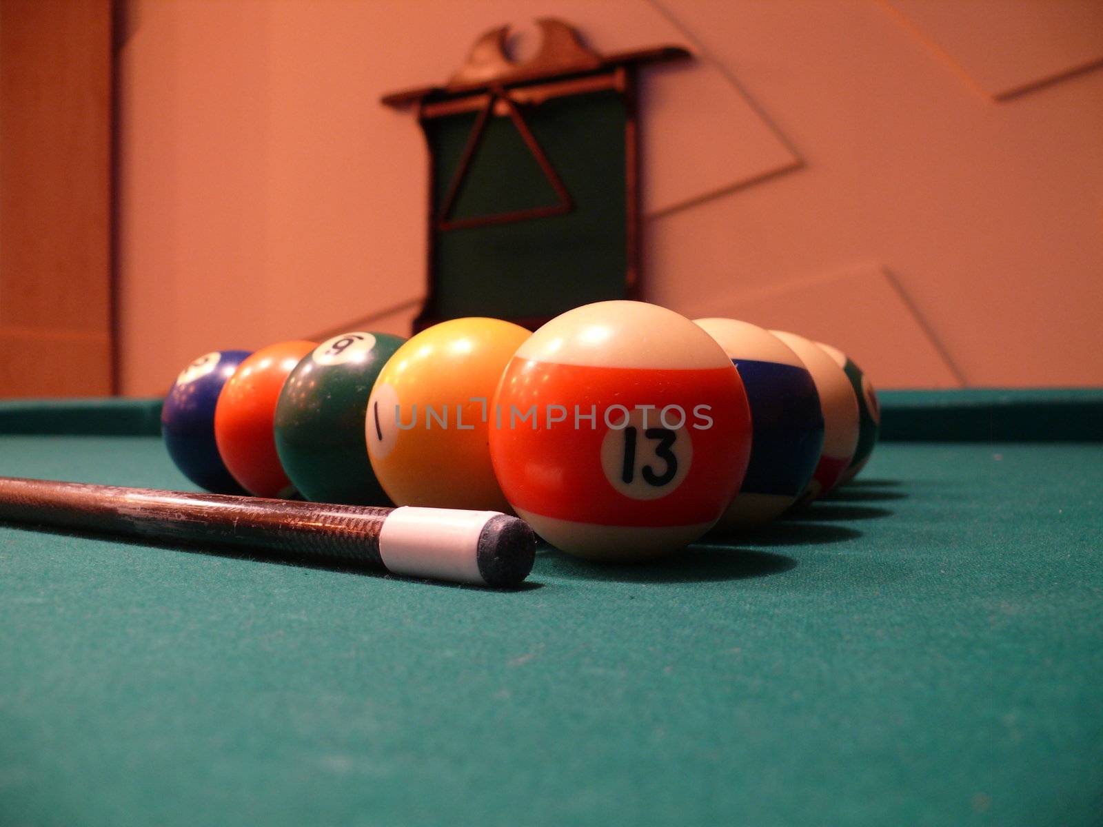 billiards balls in the table by Stoyanov