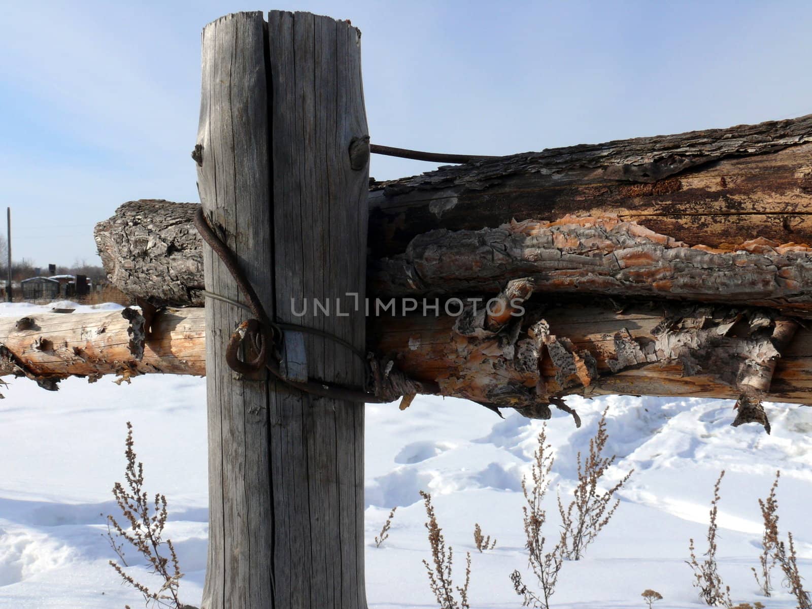 part of wooden fence