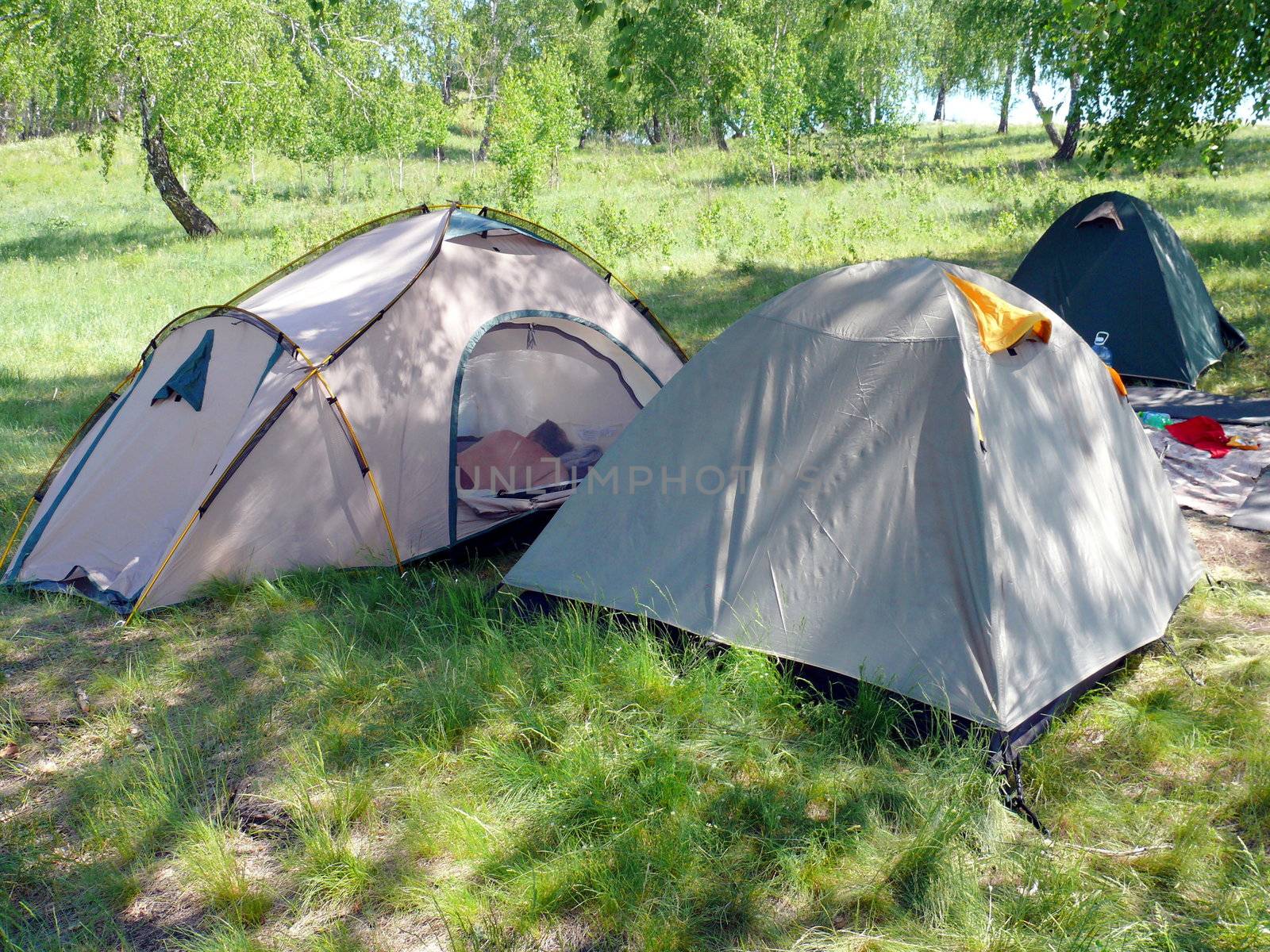 Tents in the hill slope