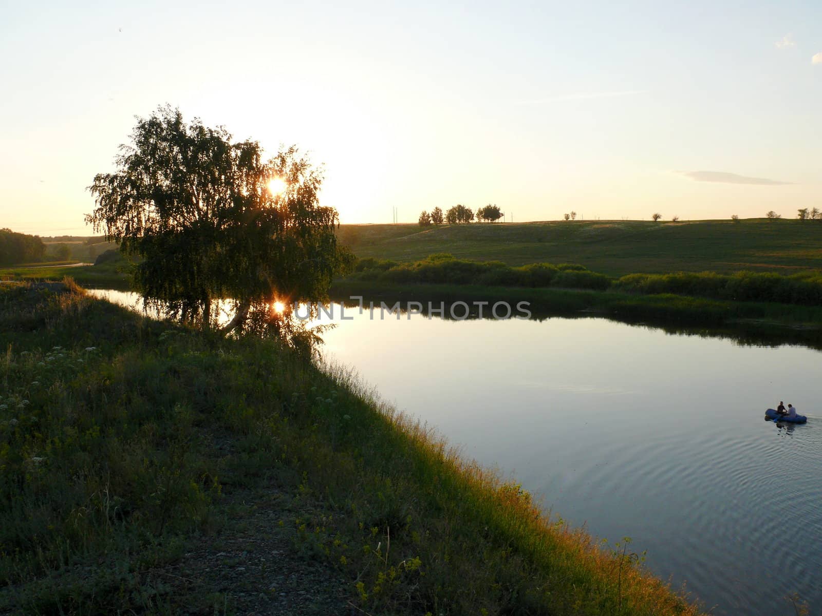 Evening in Uvel'ka River - Chelyabinsk area by Stoyanov