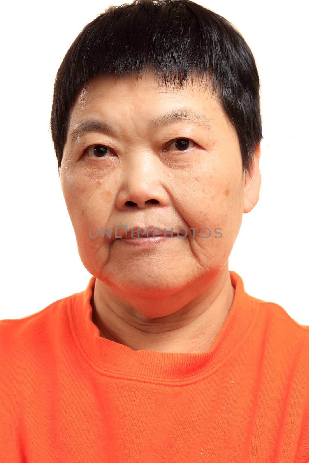 Portrait of a Happy 60s Senior Asian Woman  by cozyta
