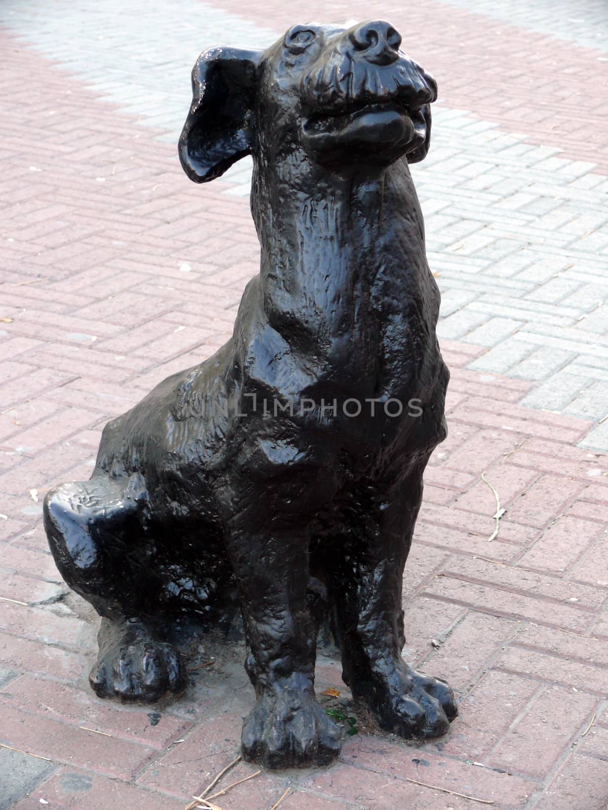 Bronze sculpture of dog