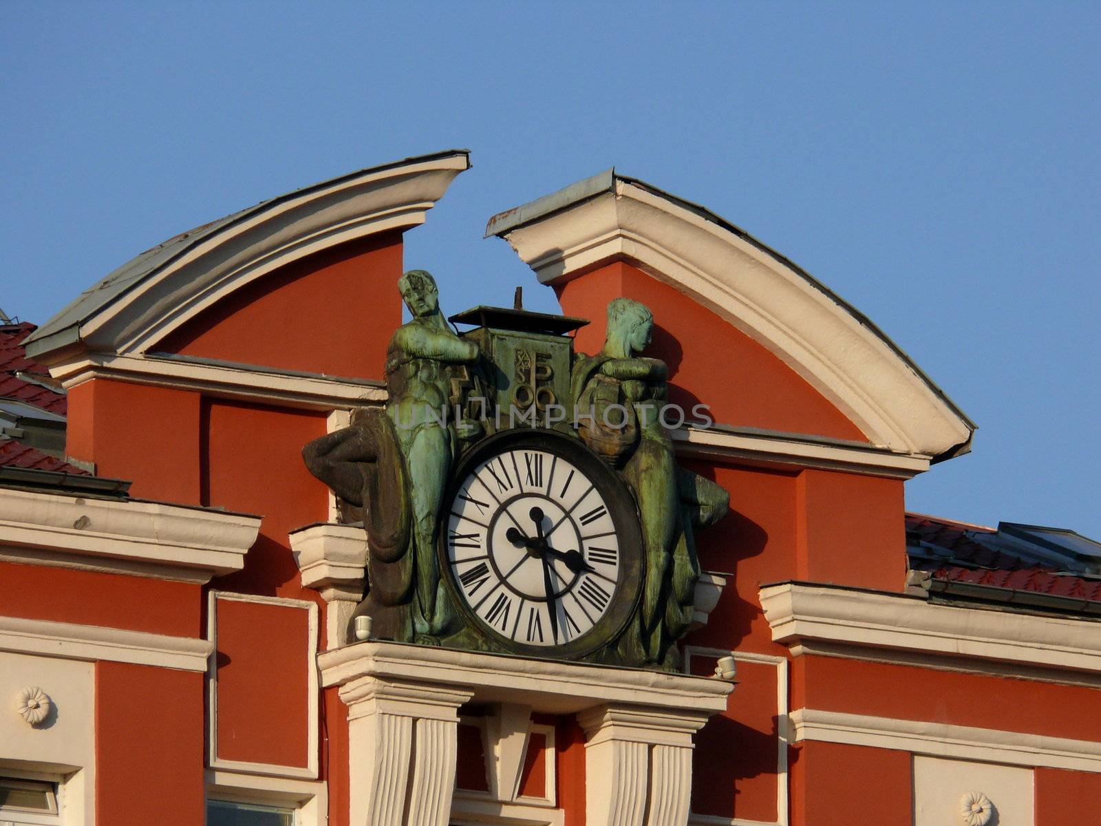 Clock in the roof. Sofia, Bulgaria