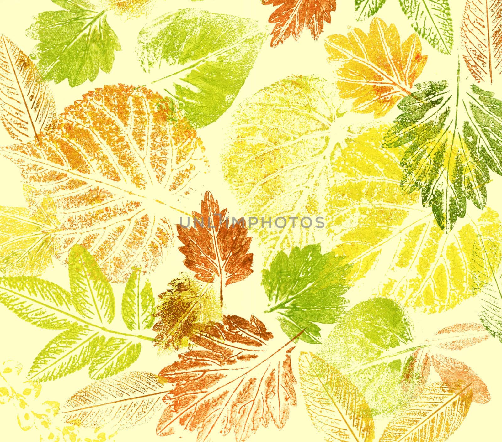 Abstract background, watercolor: leafs by alexcoolok