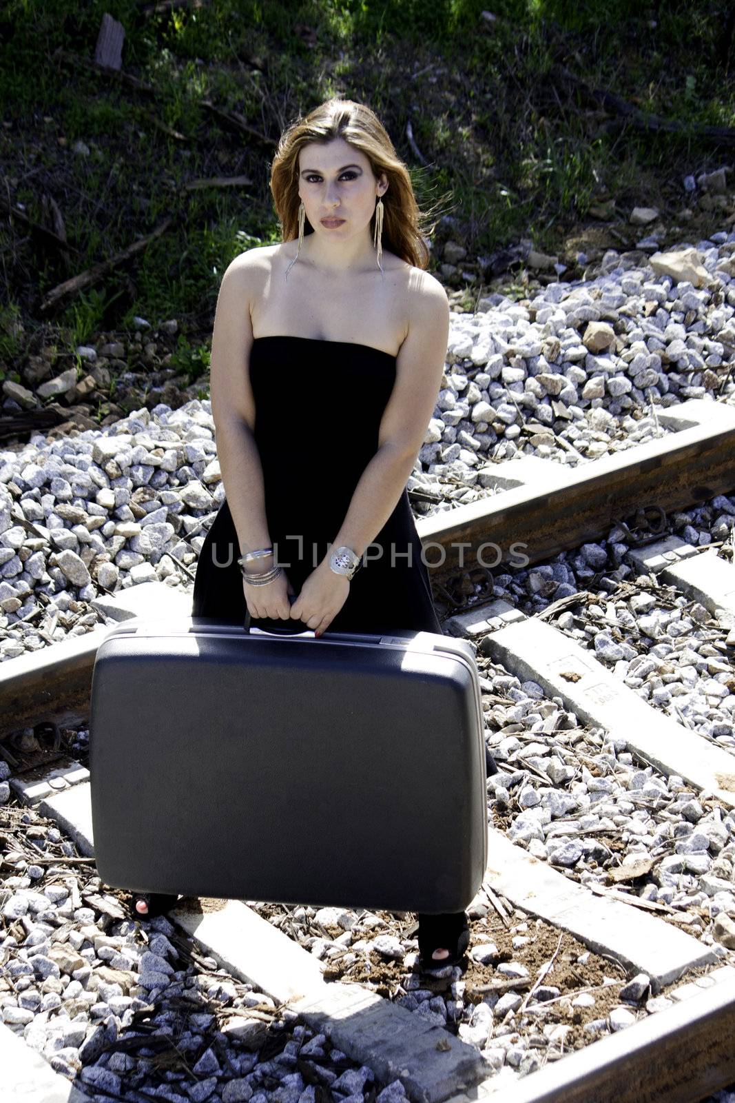 beautiful woman with black dress by membio