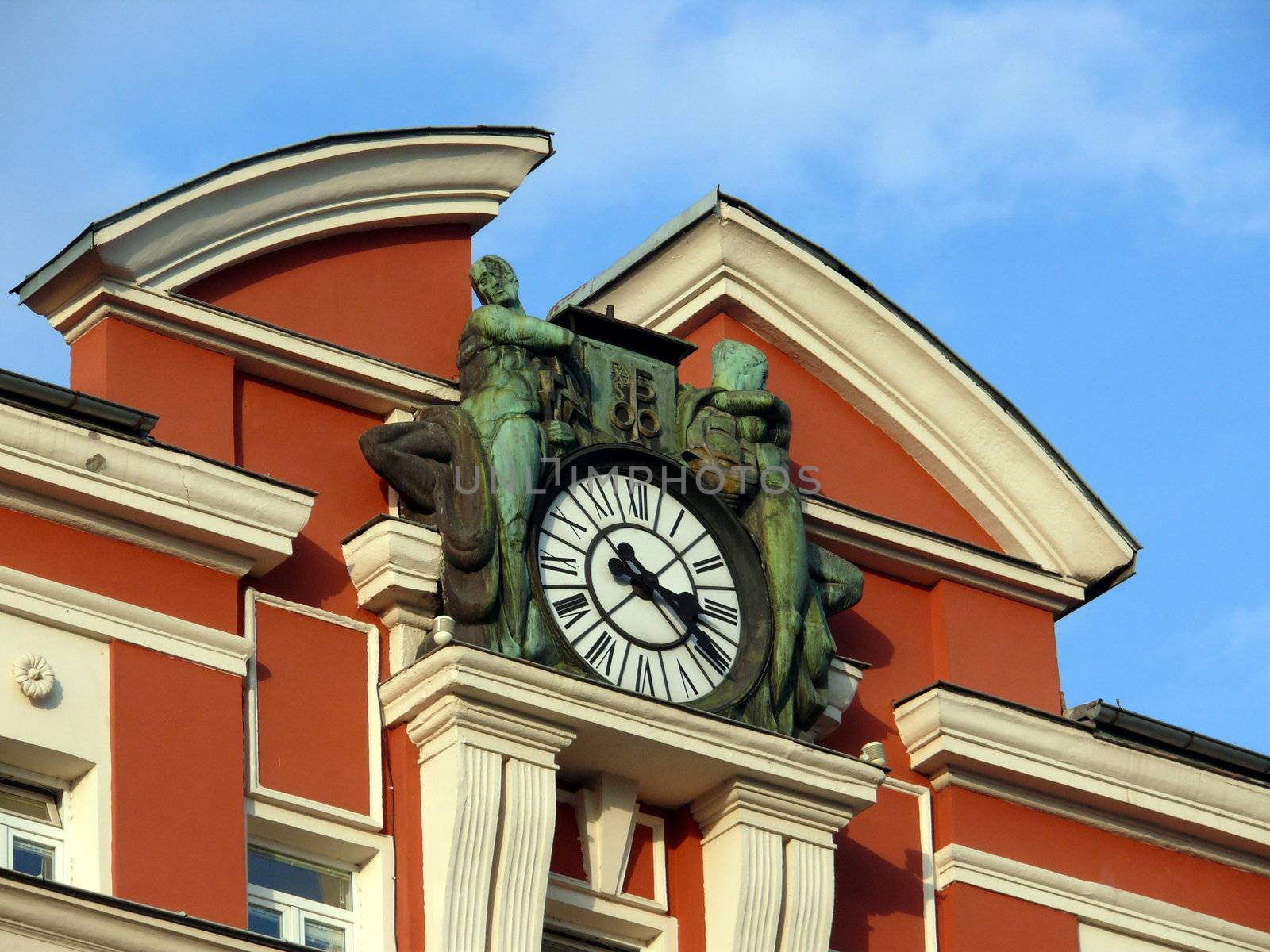 Clock in the roof. Sofia, Bulgaria