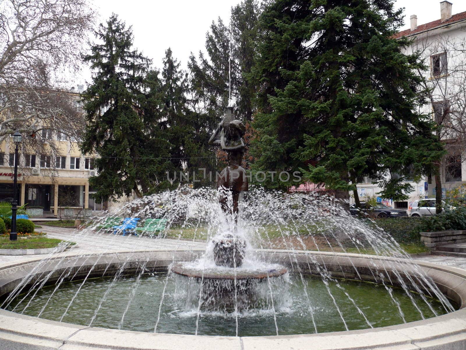 fountain in Sandanski city. Bulgaria by Stoyanov