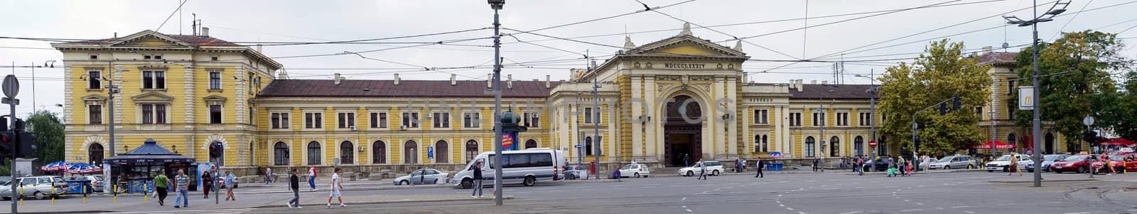 Old railway station building in Belgrade, Serbia by Stoyanov