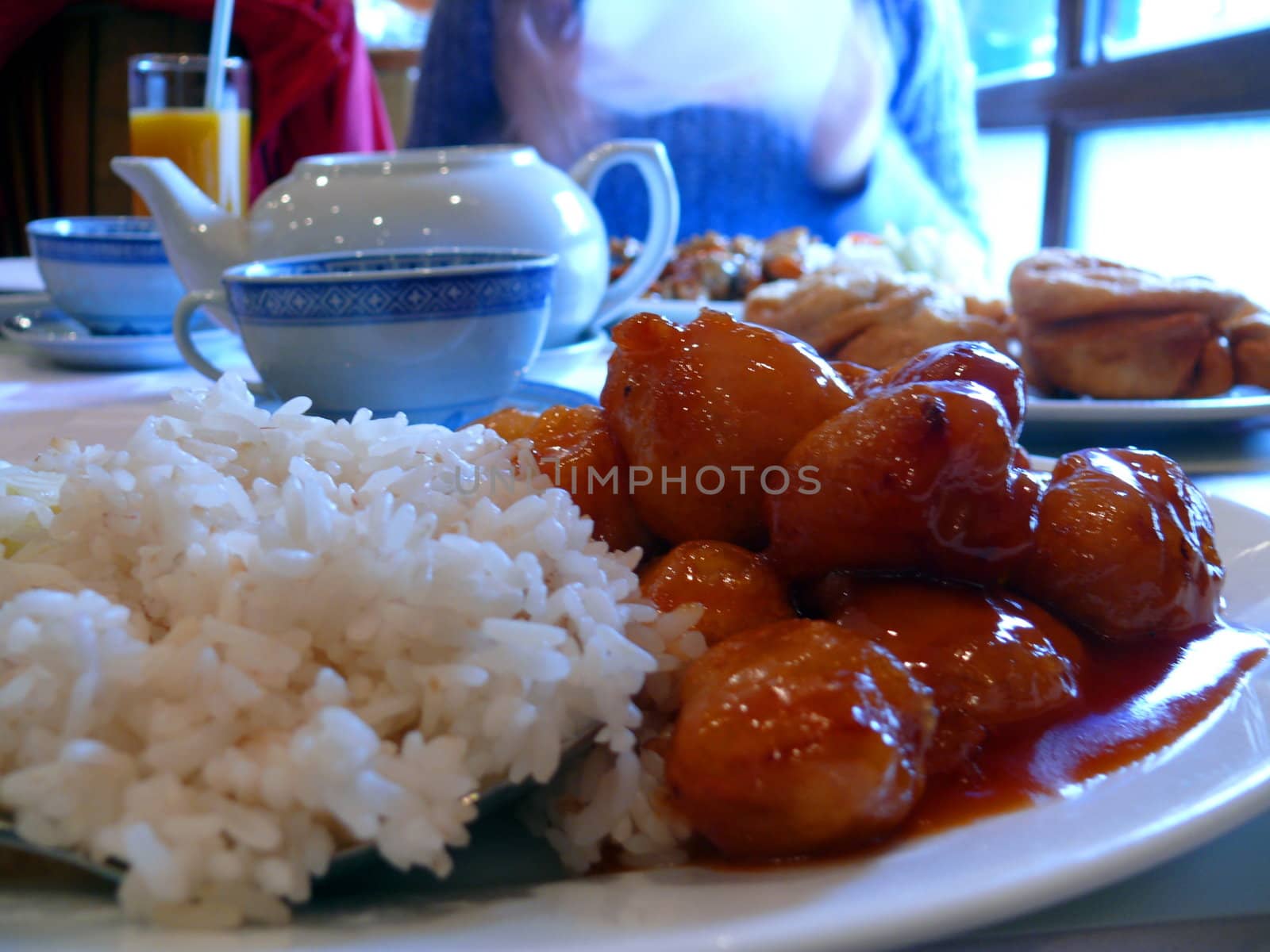 Chinese food in restaurant by Stoyanov