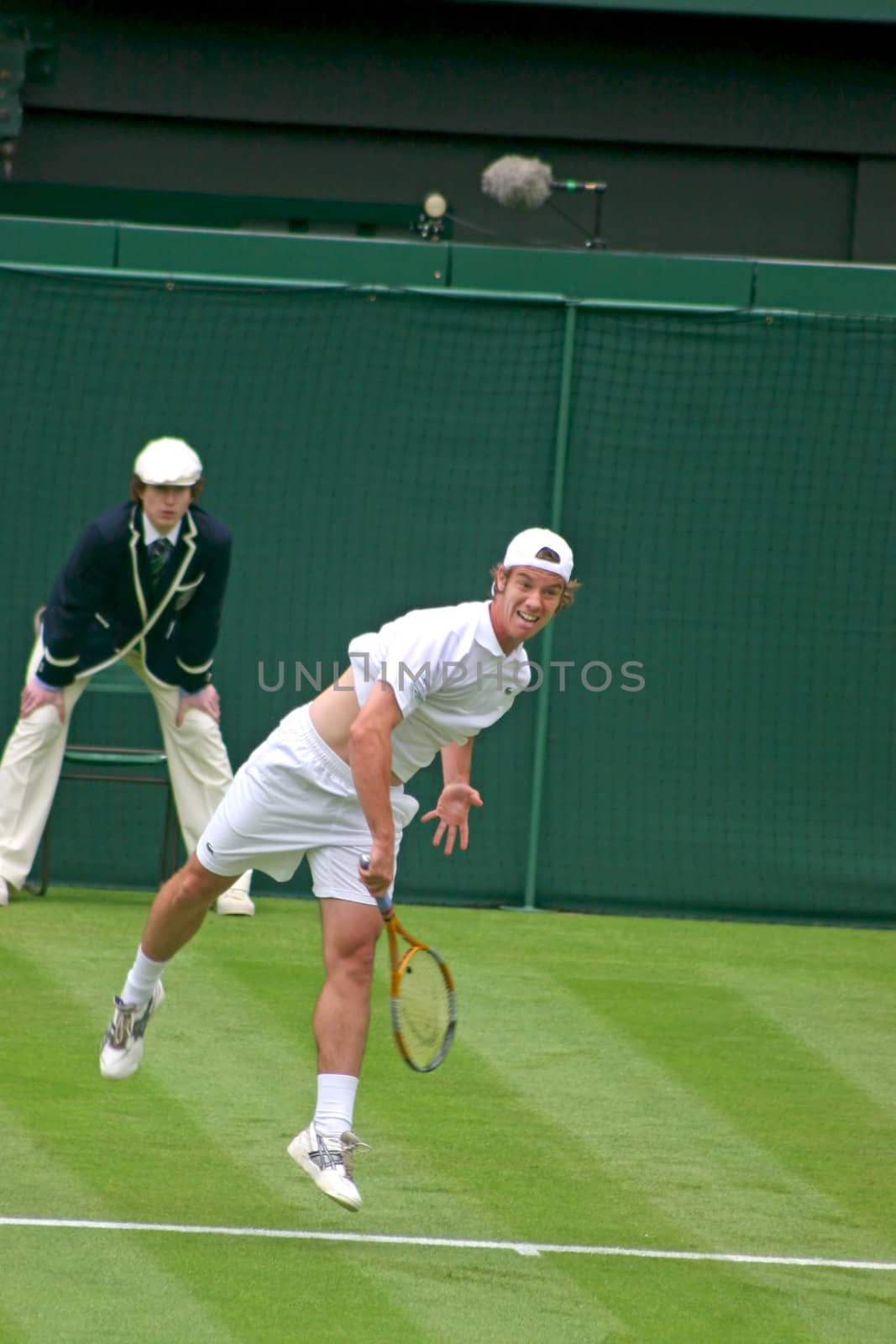 London, UK - June 26th 2006 - Rodger Federer vs. Richard Gasquet play in Wimbledon, London, England on June 26th 2006 in the 1st Round. Federer went on to win the Match and the Wimbledon Title.