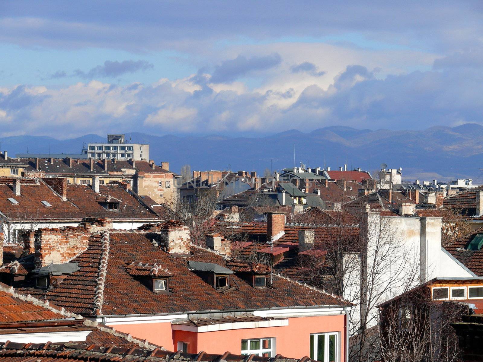 Roofs of Sofia in the spring. Bulgaria by Stoyanov