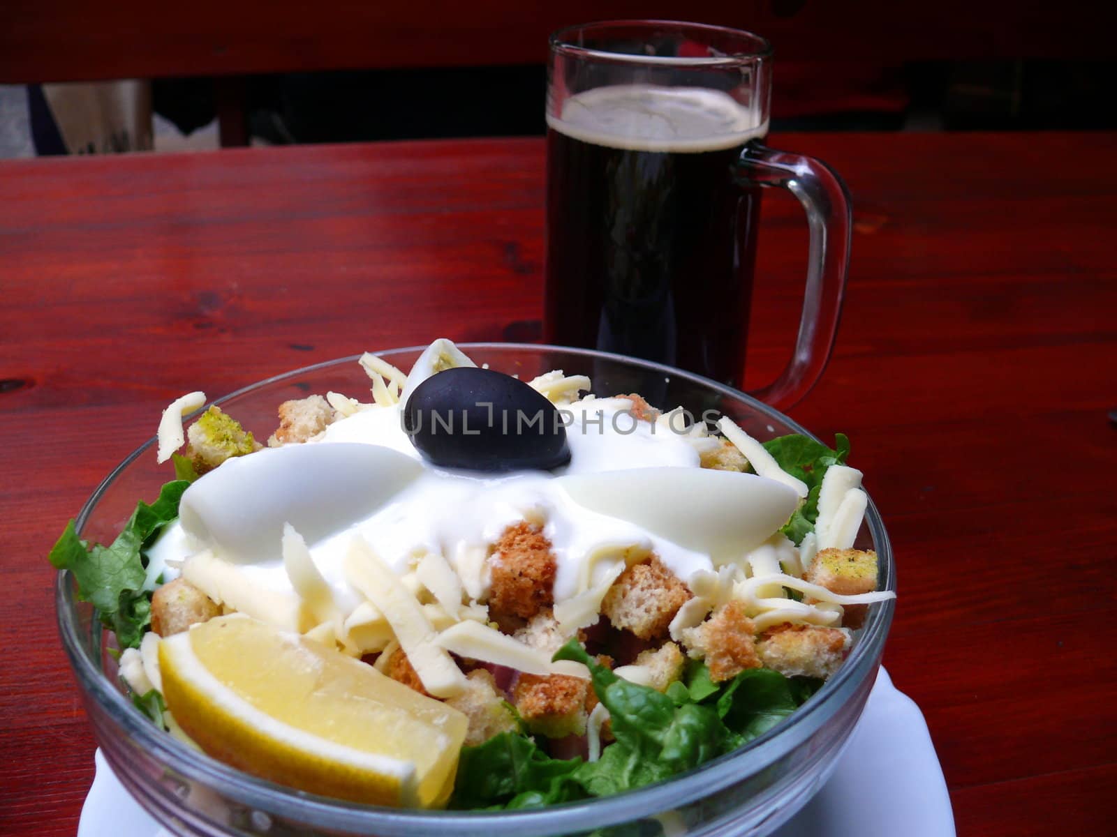 Greek salad with Kvas. Low fat dinner