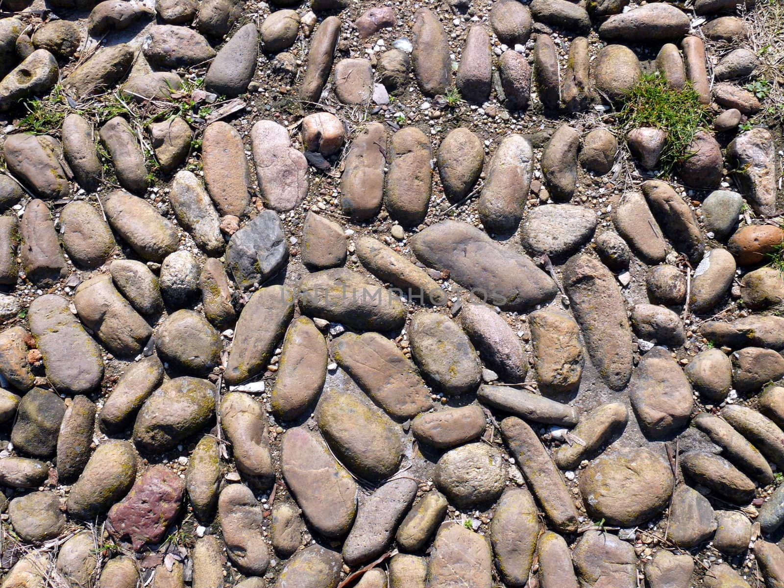 texture of a pebble sidewalk