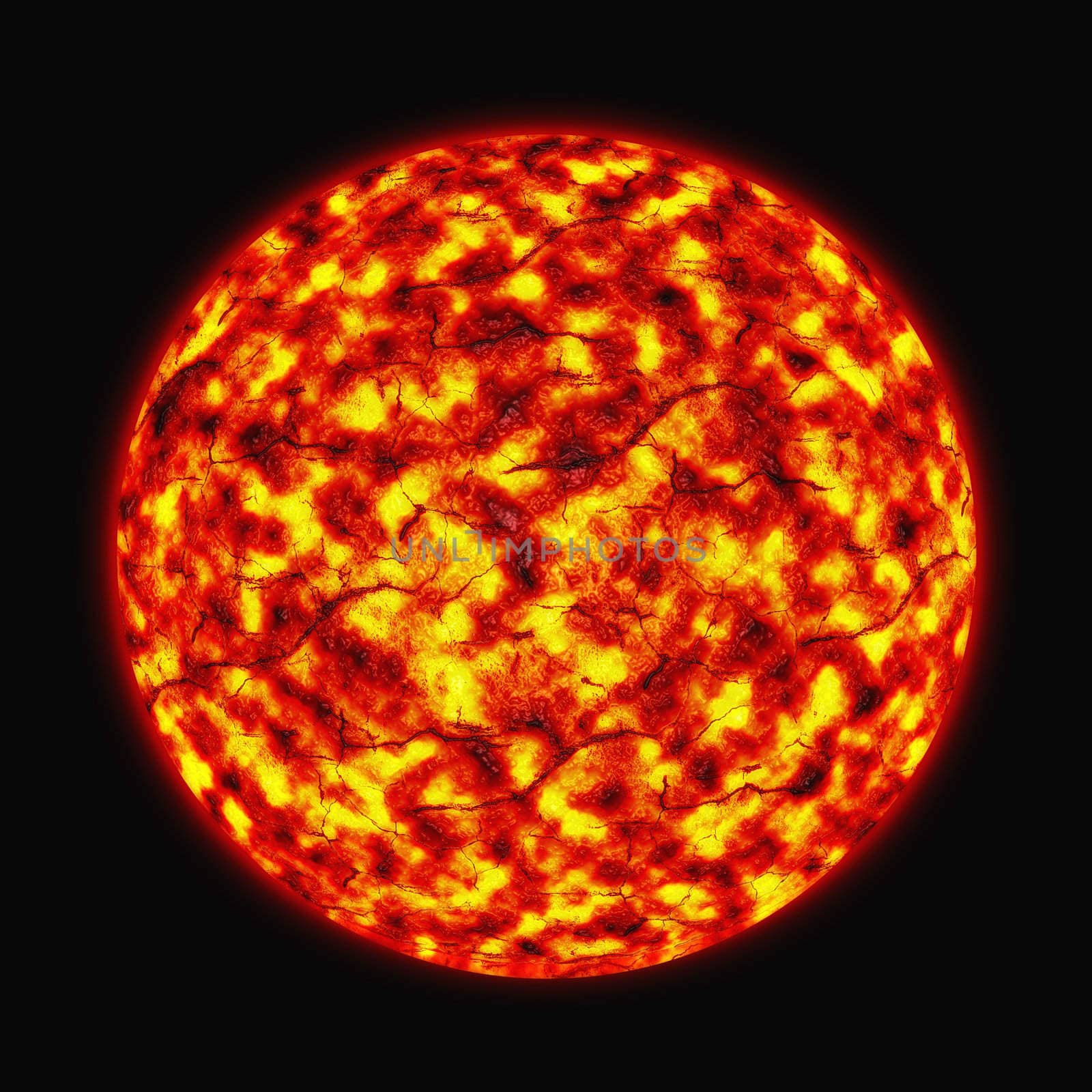 Detailed illustration of a fire ball