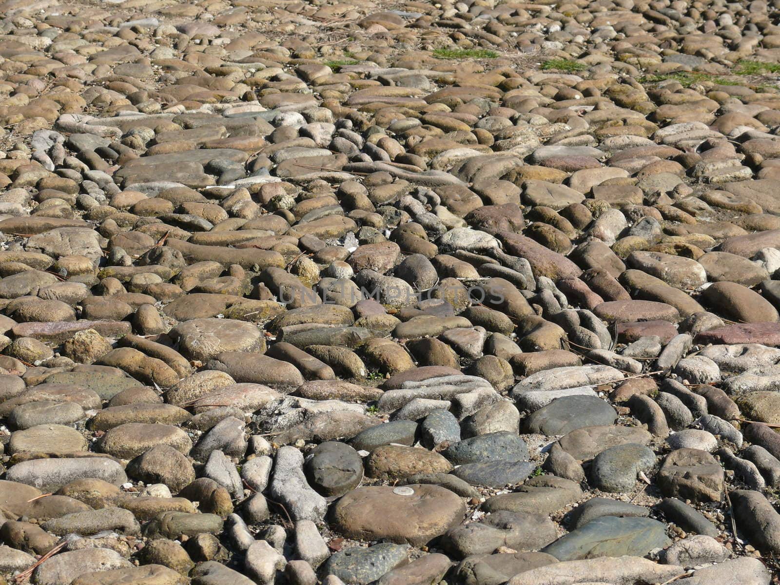 texture of a pebble sidewalk