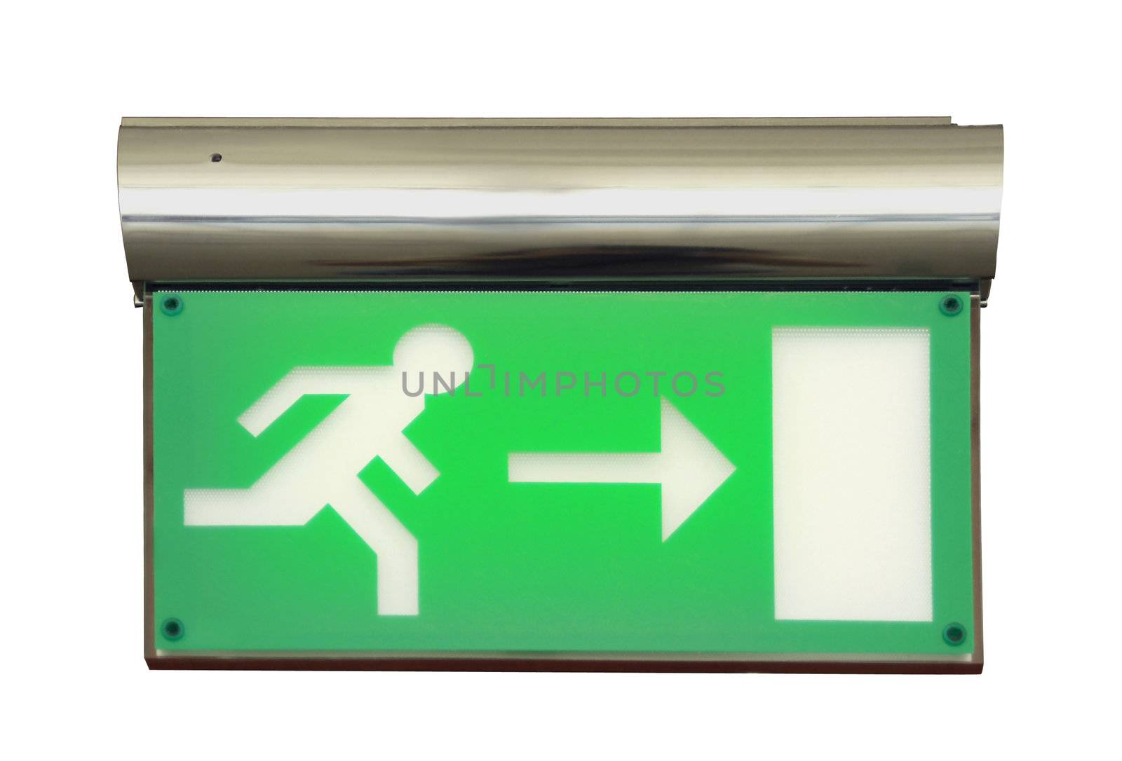 Emergency exit sign with clipping path by cienpies