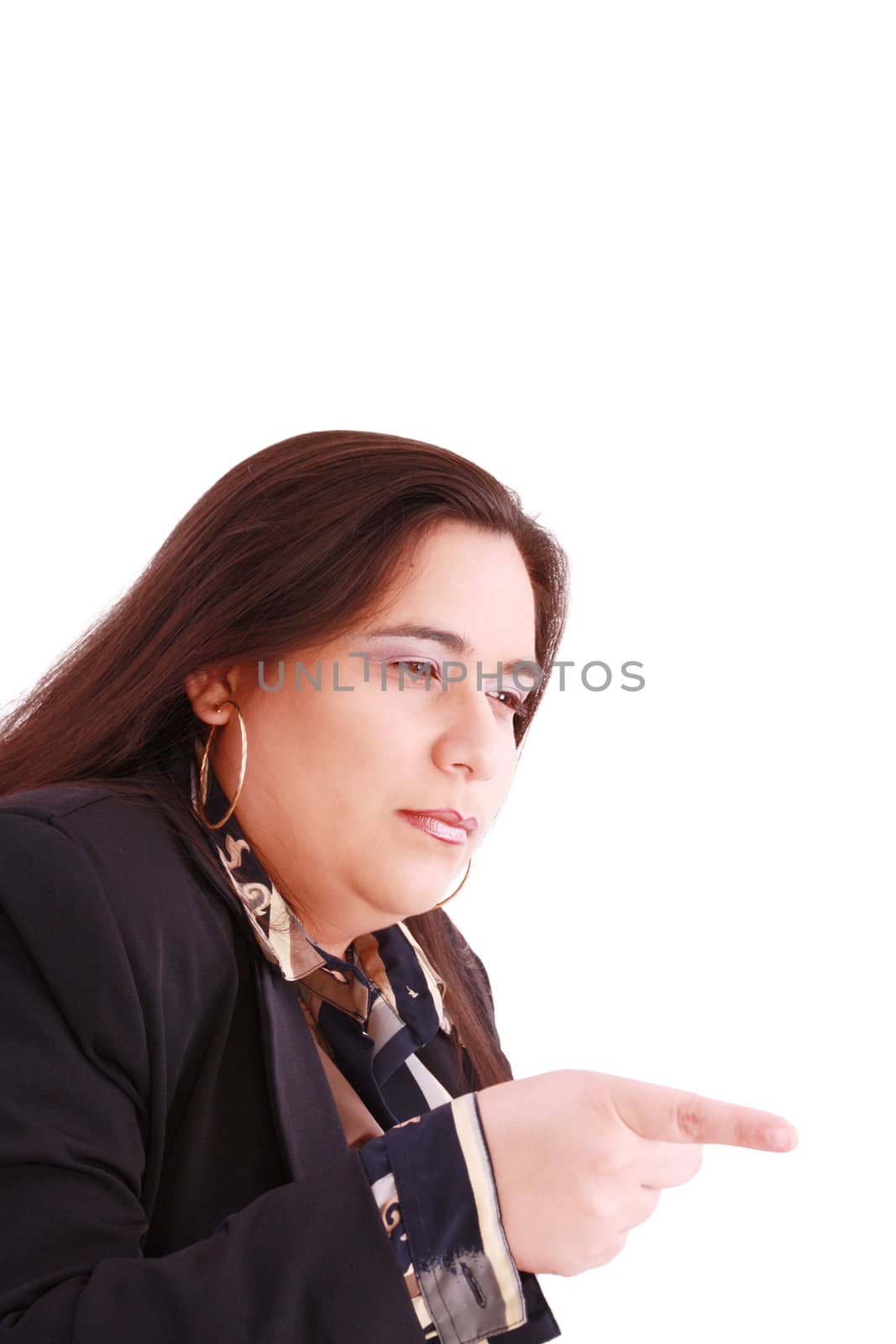 Disappointed woman showing her unhappiness by wagging her finger