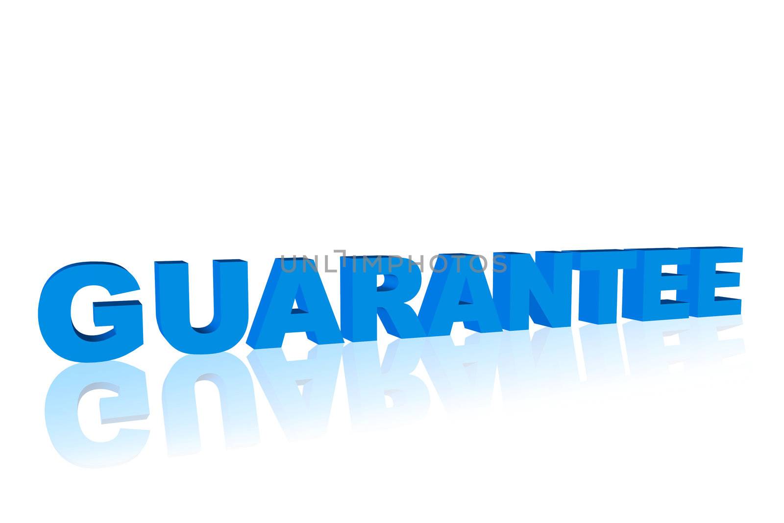 Guarantee Logo in 3d blue