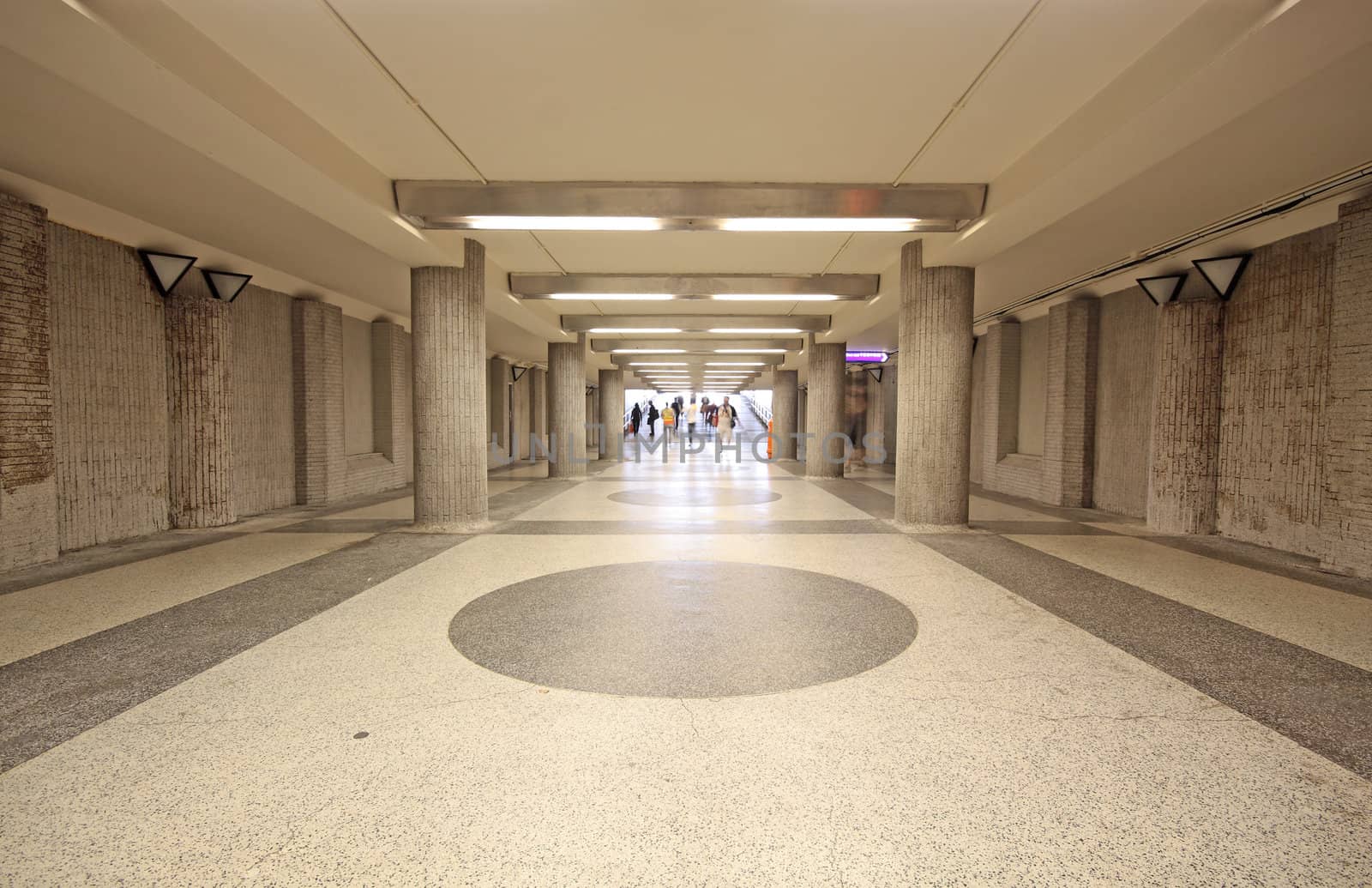 empty corridor in brown toned