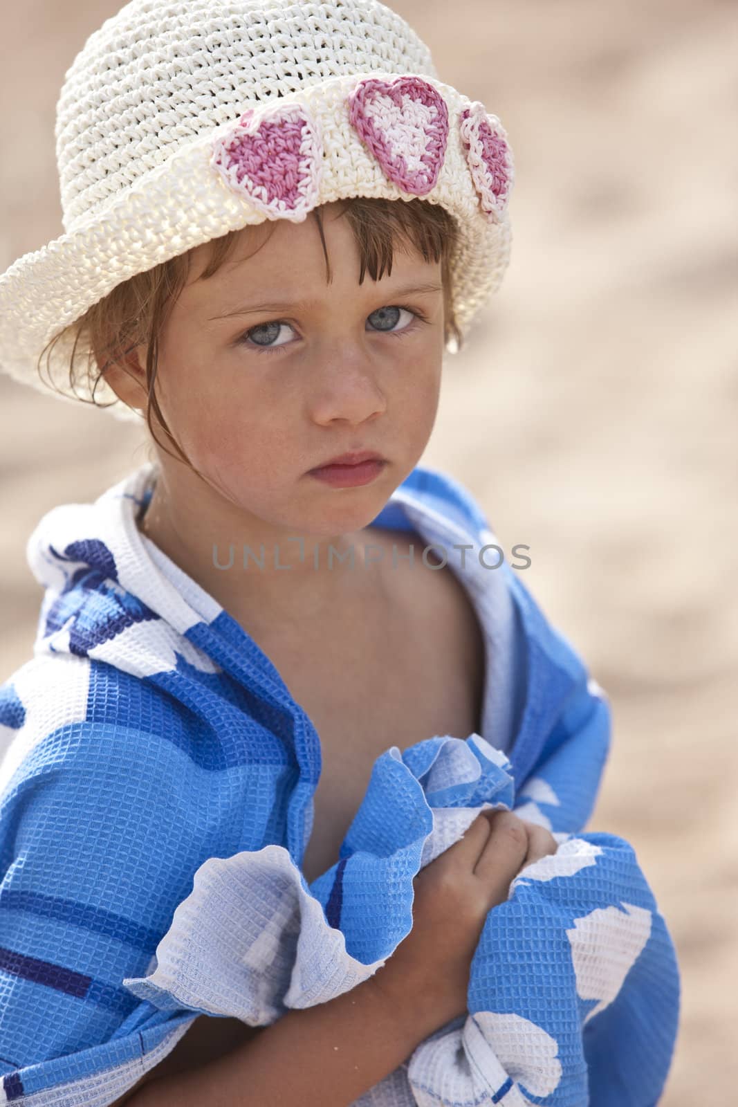 people series: sad summer little girl portrait