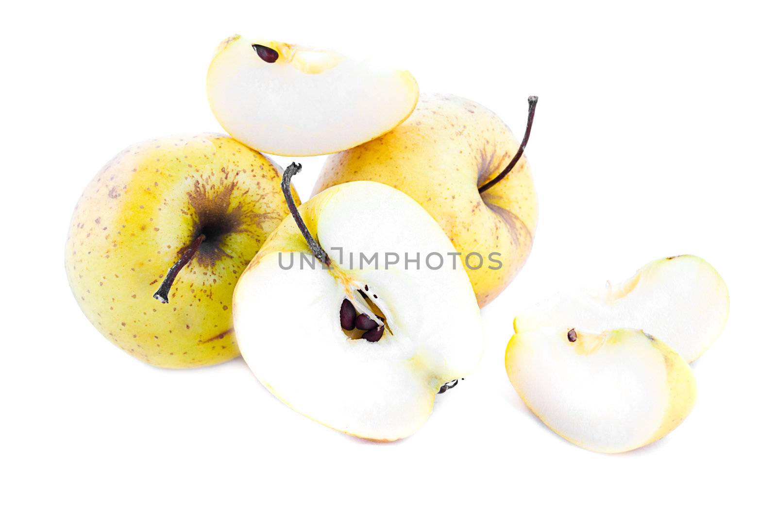 Yellow apples and its slices by Angel_a