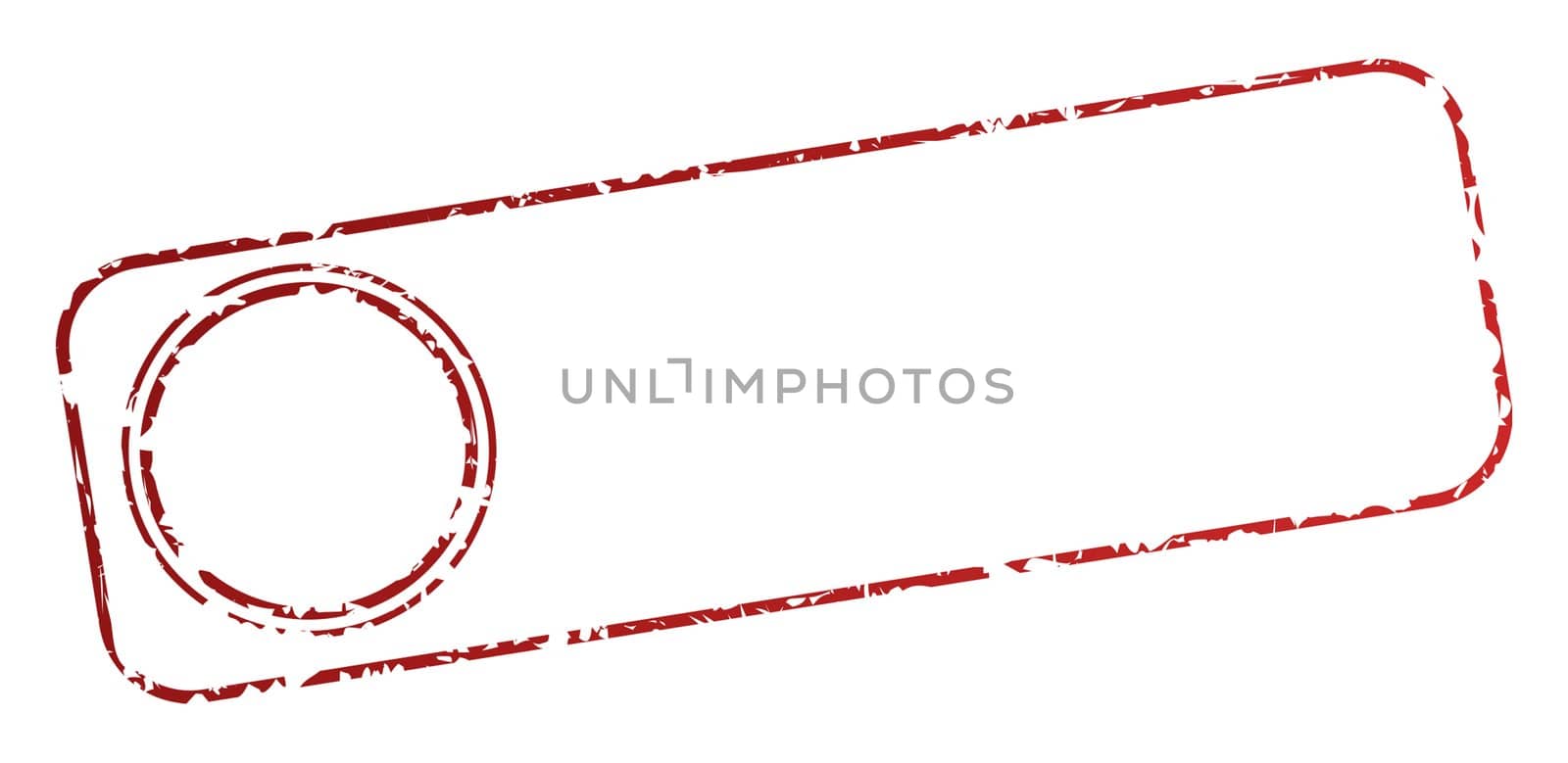 Blank business stamp with copy space, isolated on white background.