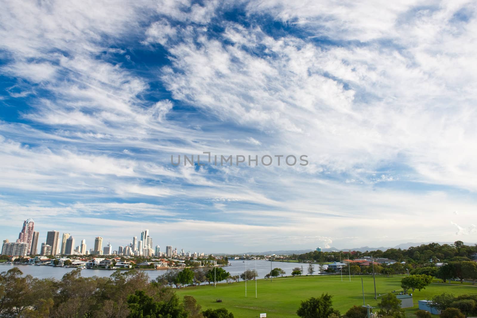 Beuatiful sky over a city