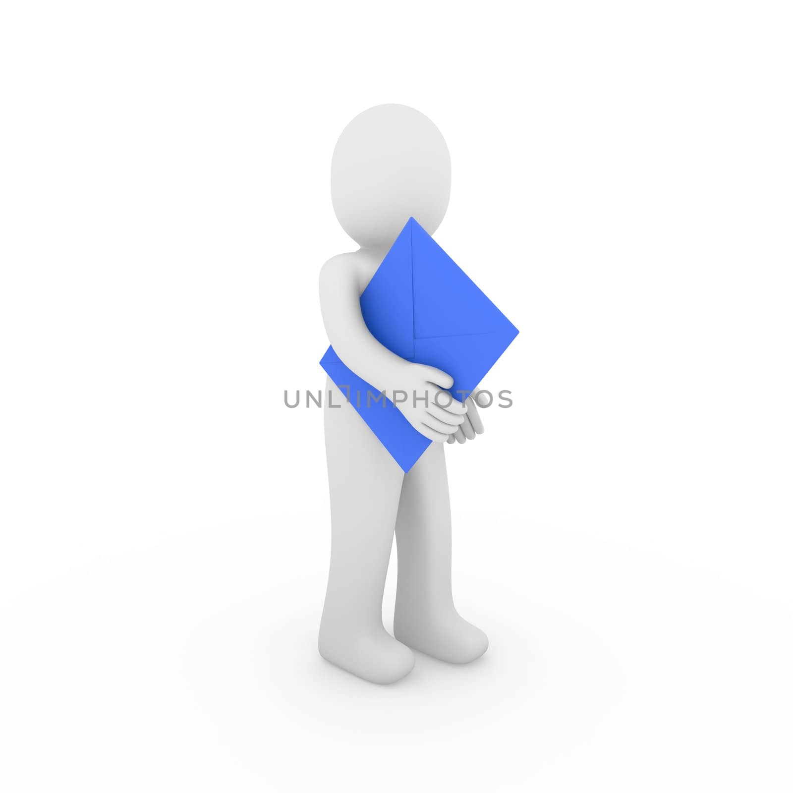 3d, human, letter, mail, blue, email, post, business