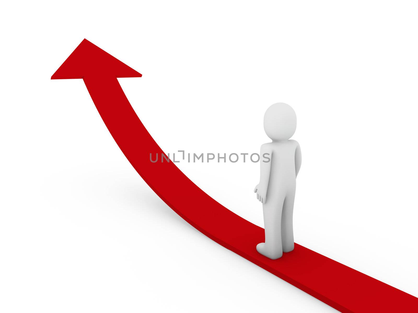 3d, human, arrow, success, growth, red, high, business