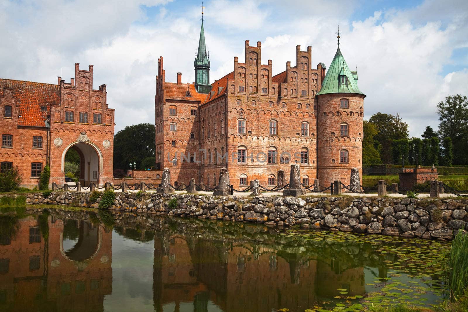 Egeskov castle in Denmark, built in 1554