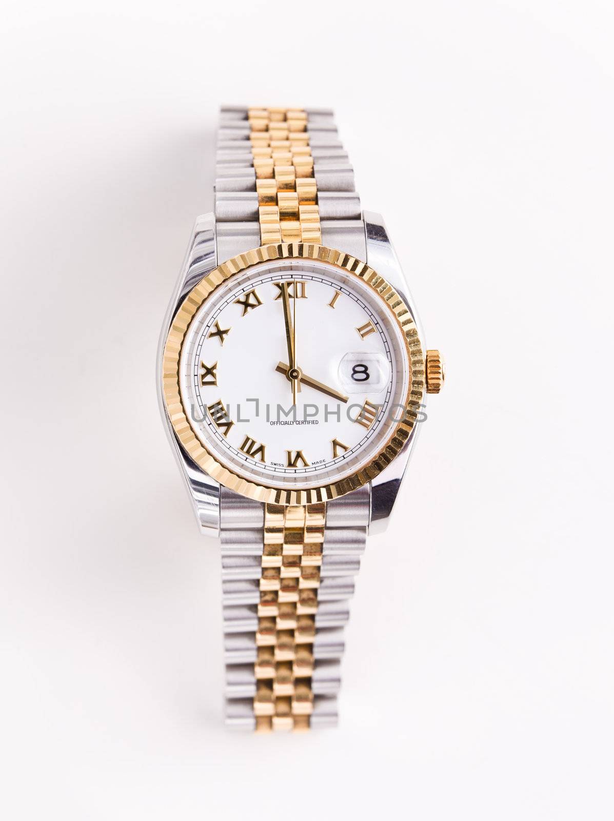 Gold and stainless steel mans watch by steheap