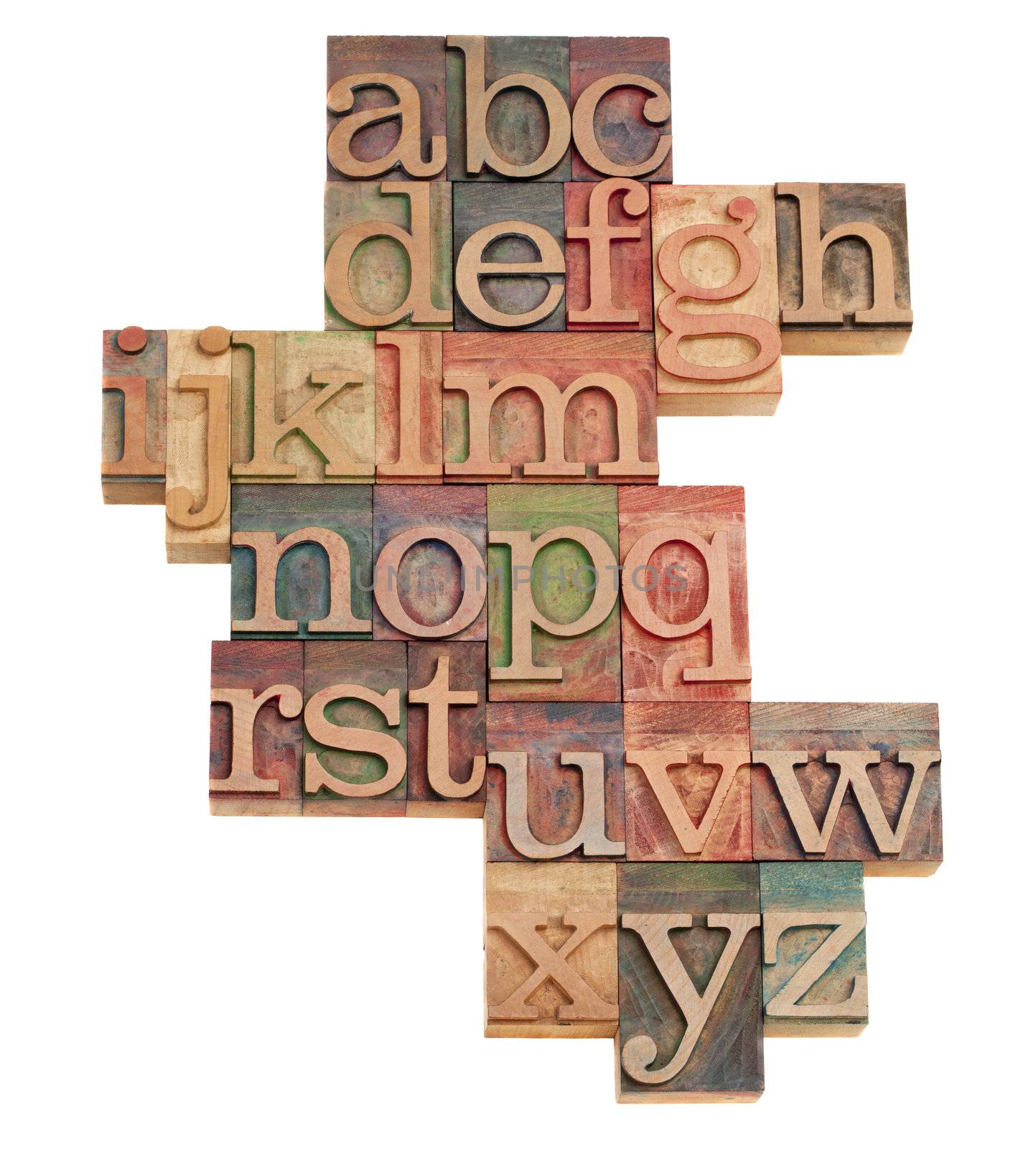 alphabet abstract in wooden fonts by PixelsAway
