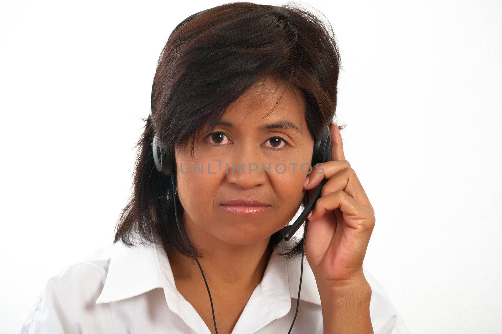 Portrait of a woman with a headset by p.studio66