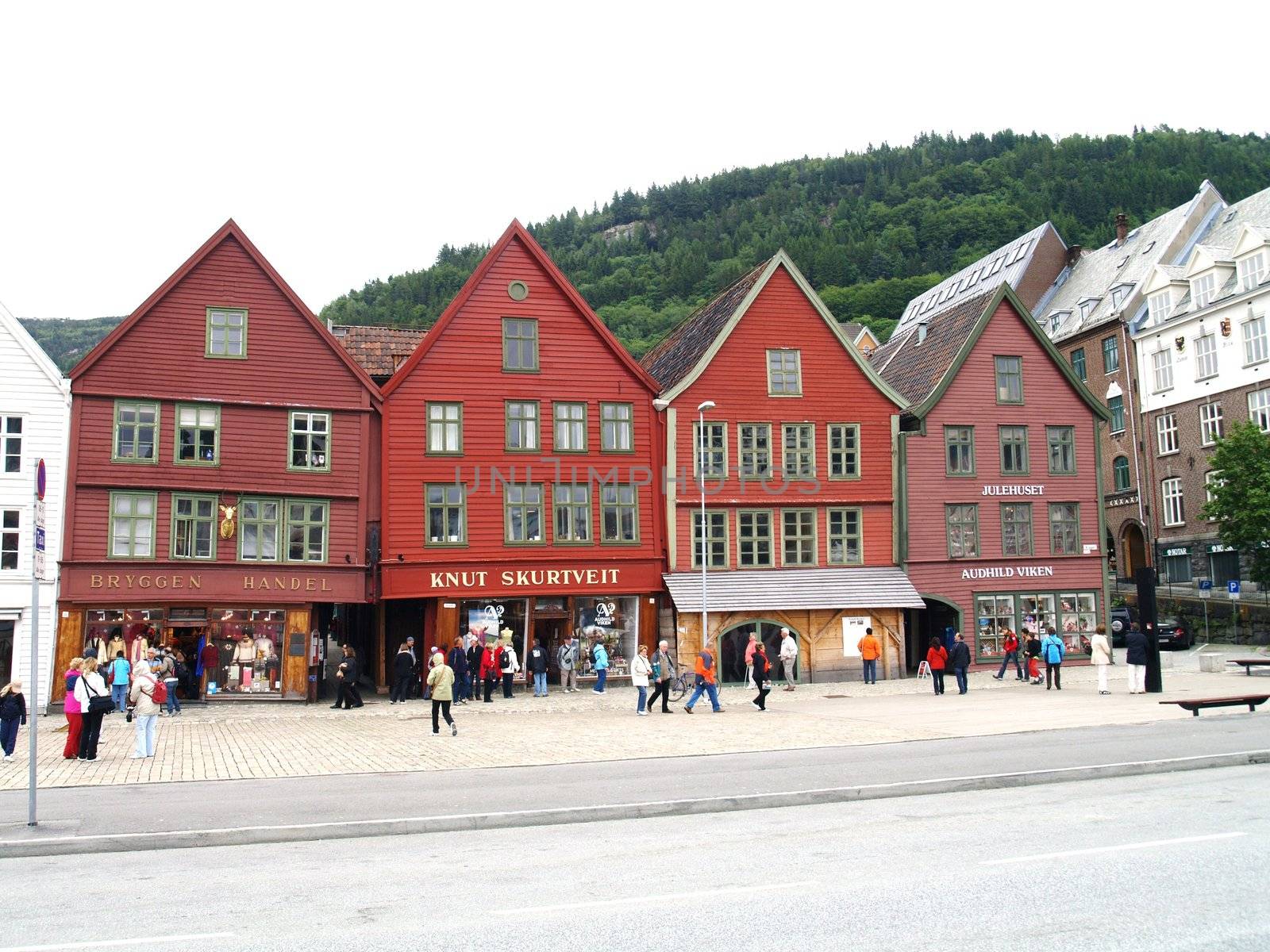Tourists at Bryggen Bergen
