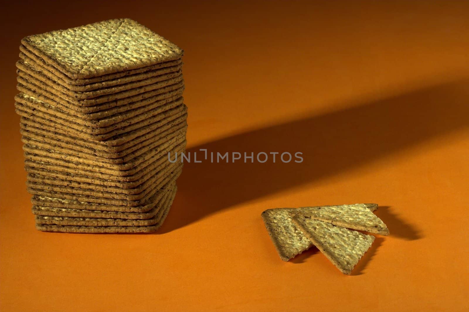  Stack of square crackers