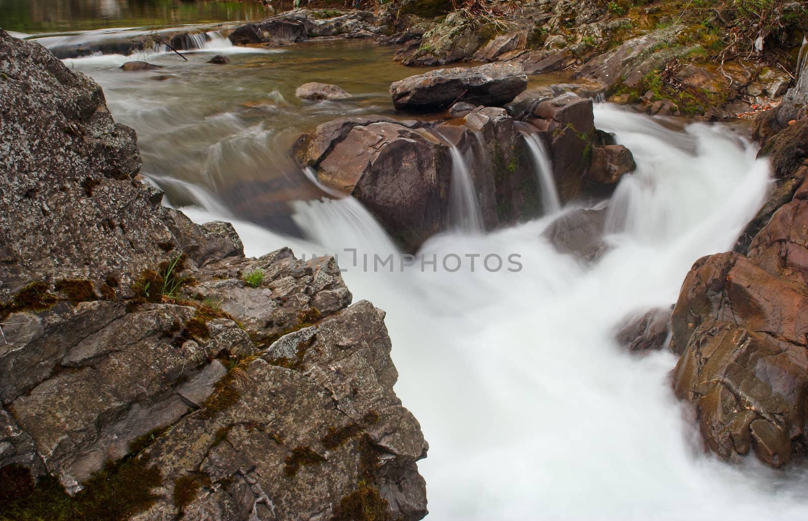 A waterfall landscape in the bulgarian creek
