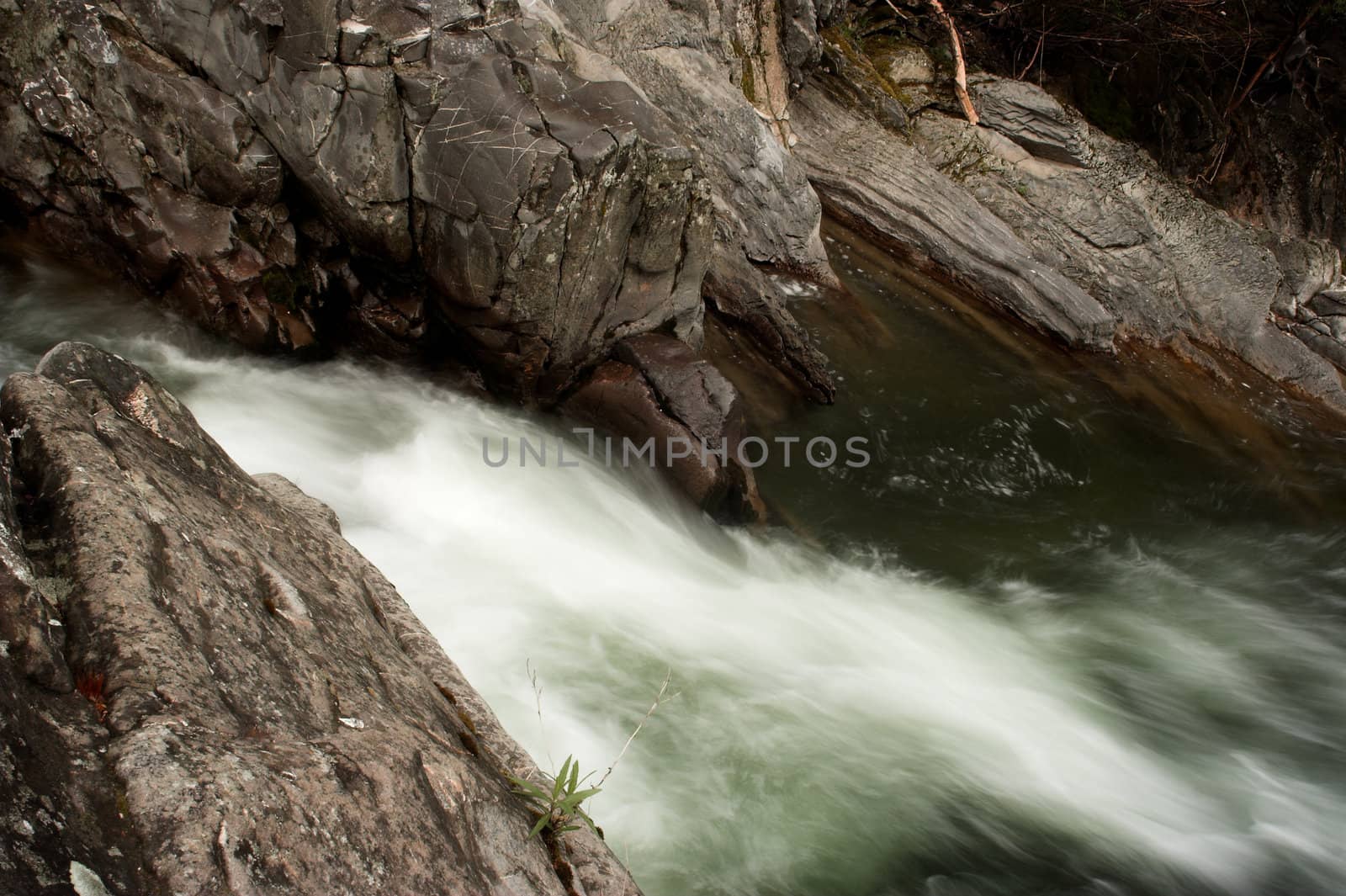 A waterfall landscape in the bulgarian creek
