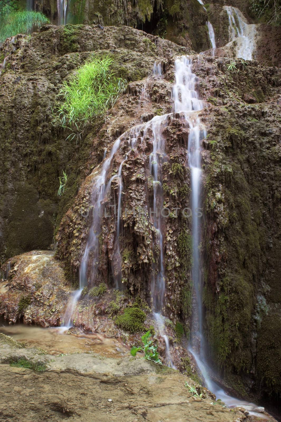 A waterfall landscape in the bulgarian creek
