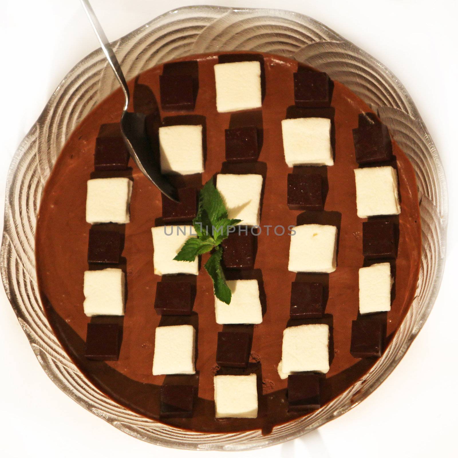 
delicious chocolate pudding photographed from above-square
