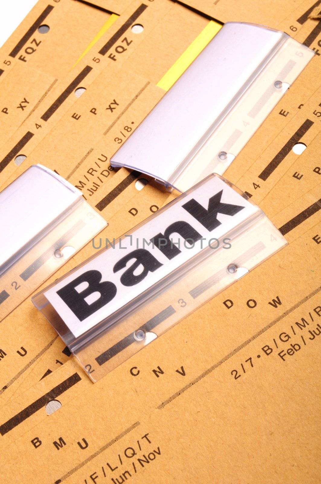 bank or banking word on tab folder showing finance or financial success concept