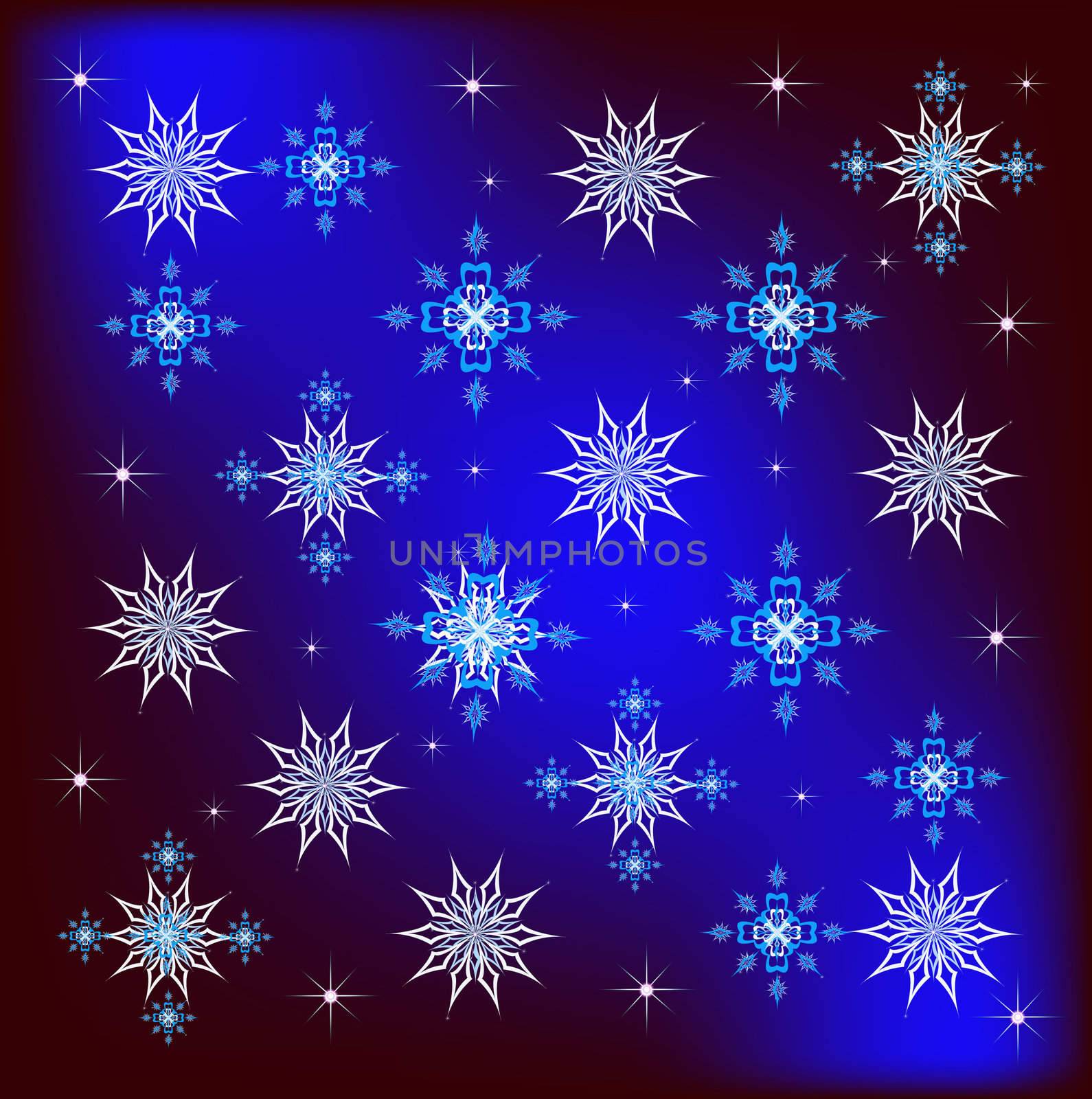 Abstract celebratory winter illustration on a dark background